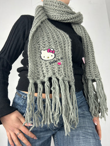 Grey knitted scarf