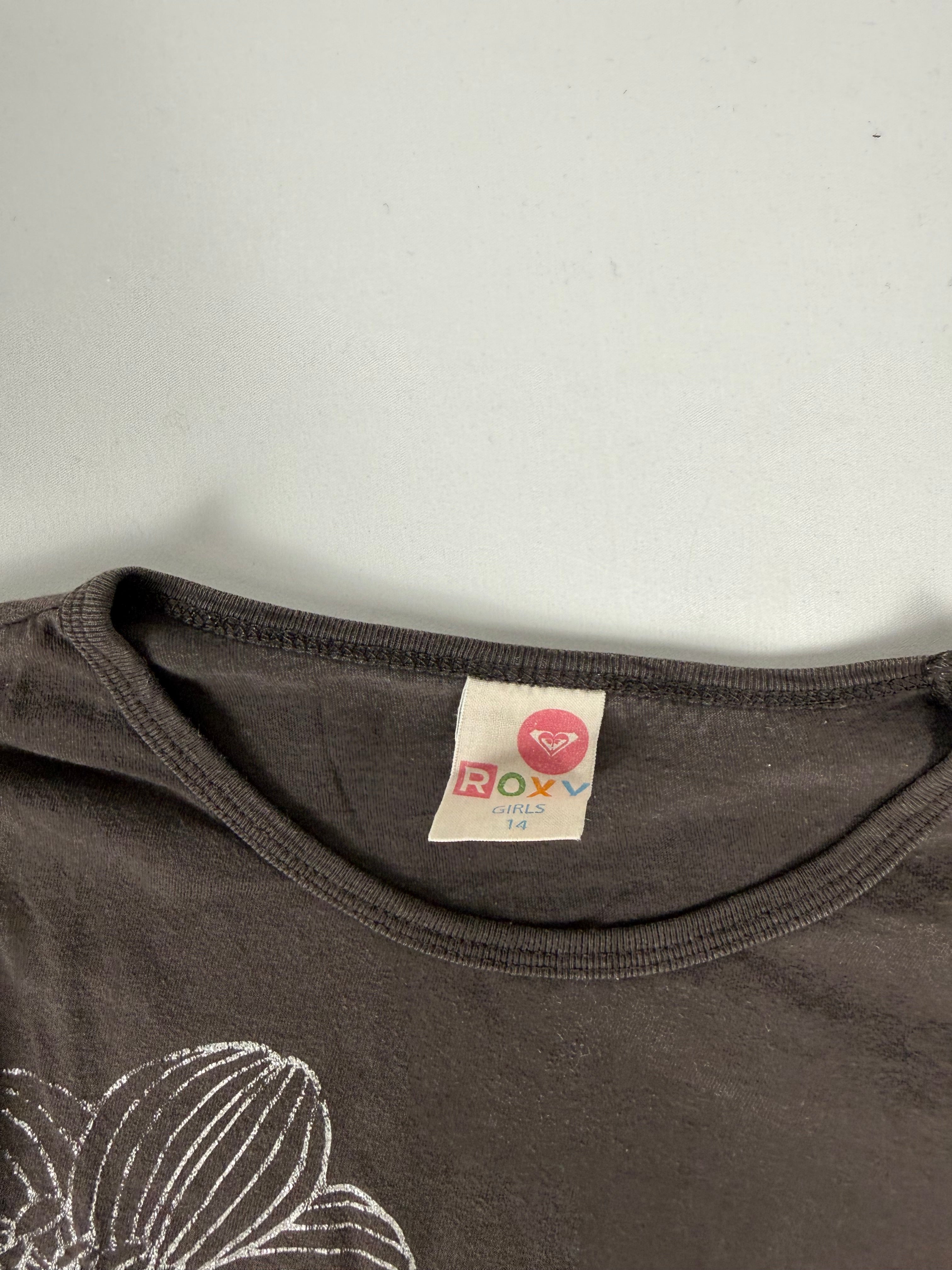 Brown graphic long sleeves top (XS)