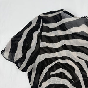 Zebra print mesh see trough tee (S/M)