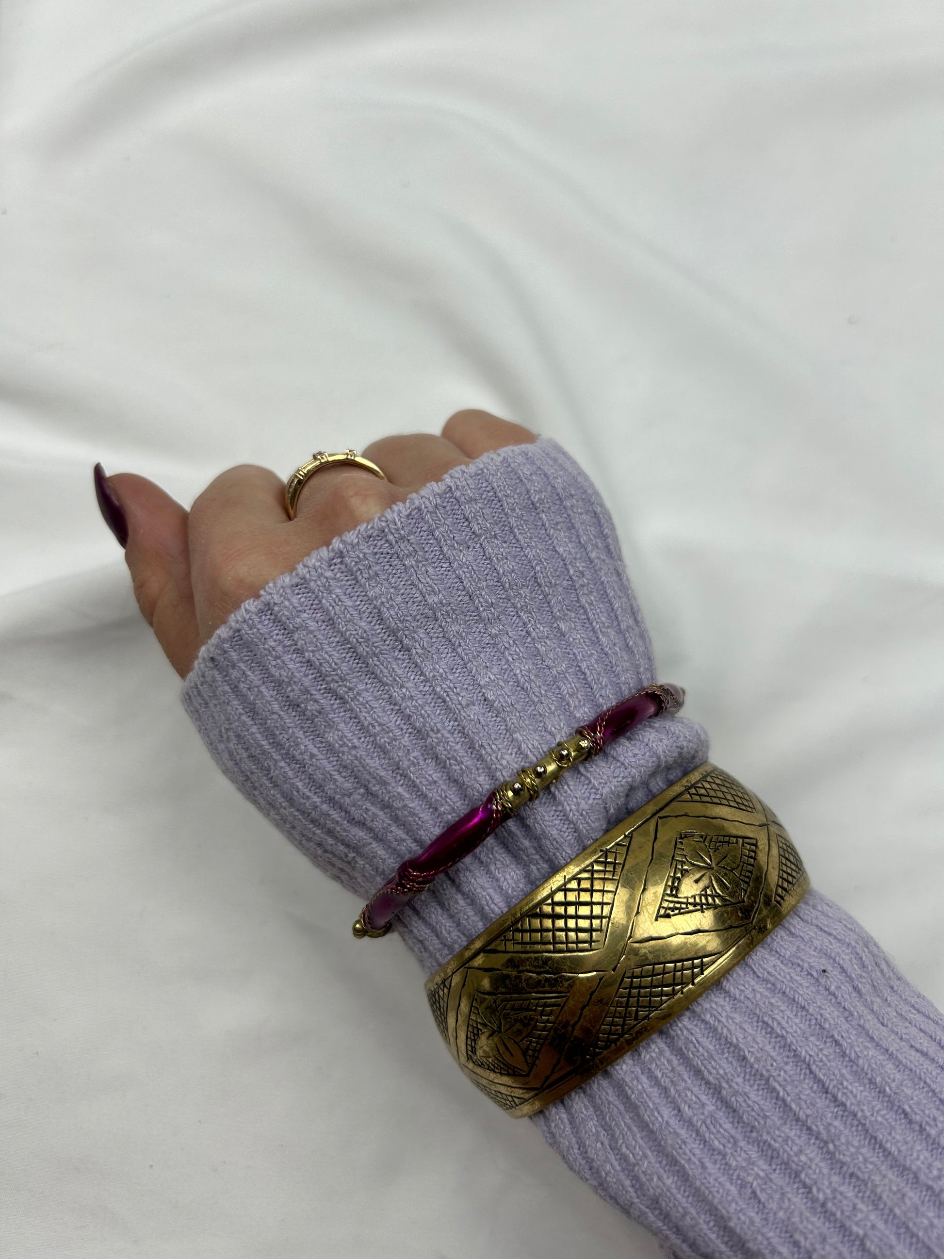 Stainless steel pink & gold bangle bracelet