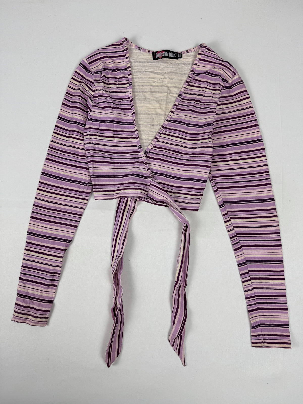 Mini-robe en maille grise à manches courtes avec nouage (S)