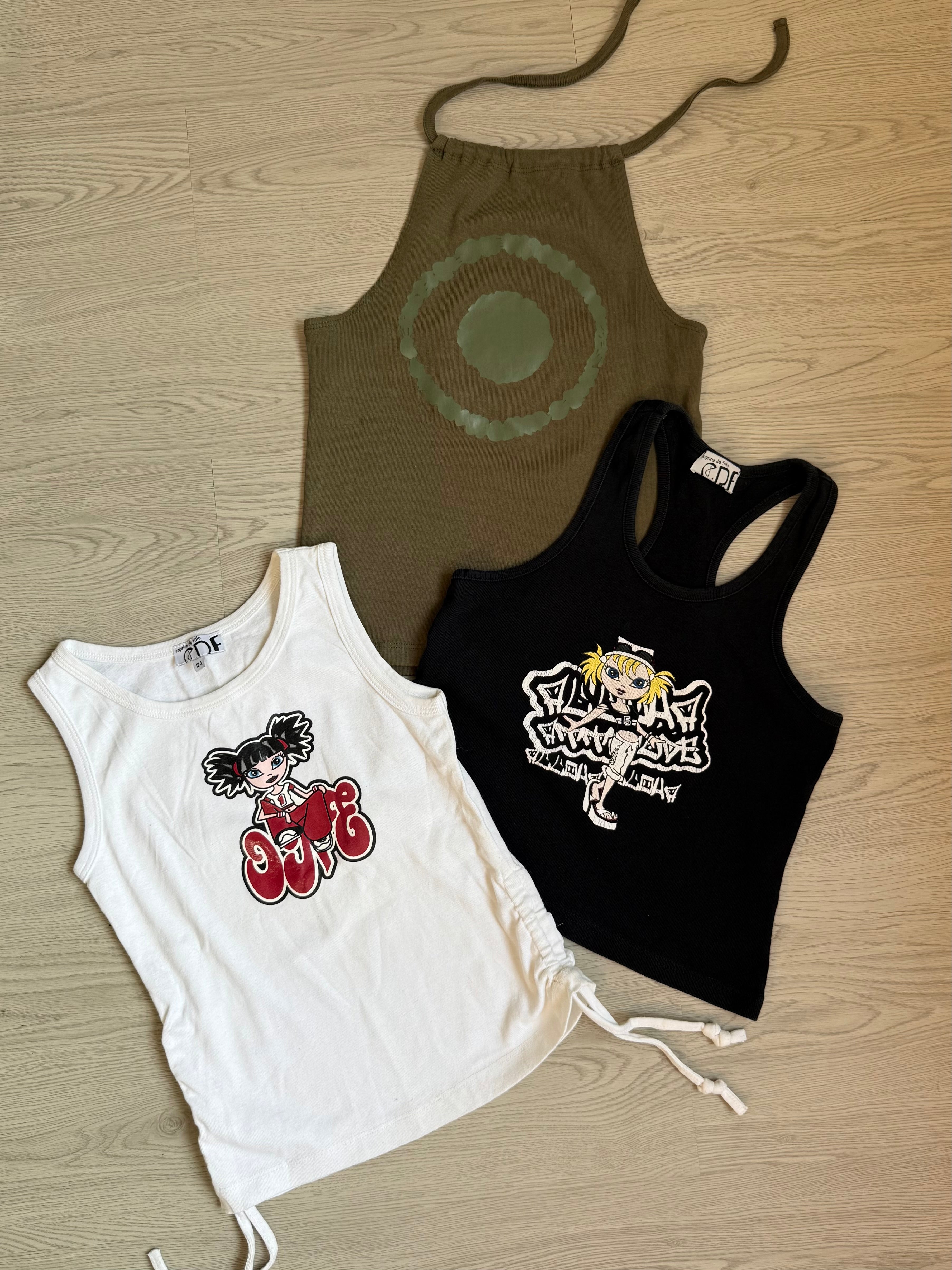 Khaki cotton halter top (S)