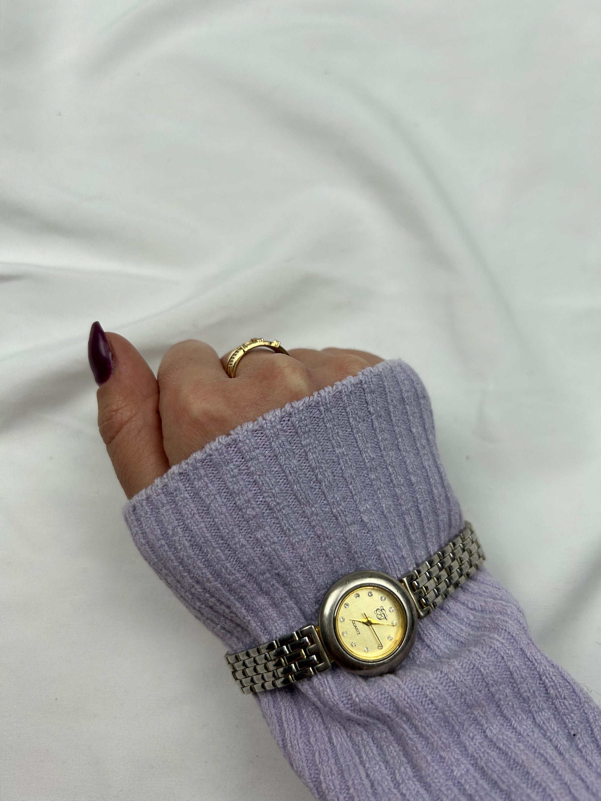 Vintage silver inox bracelet watch jewelry