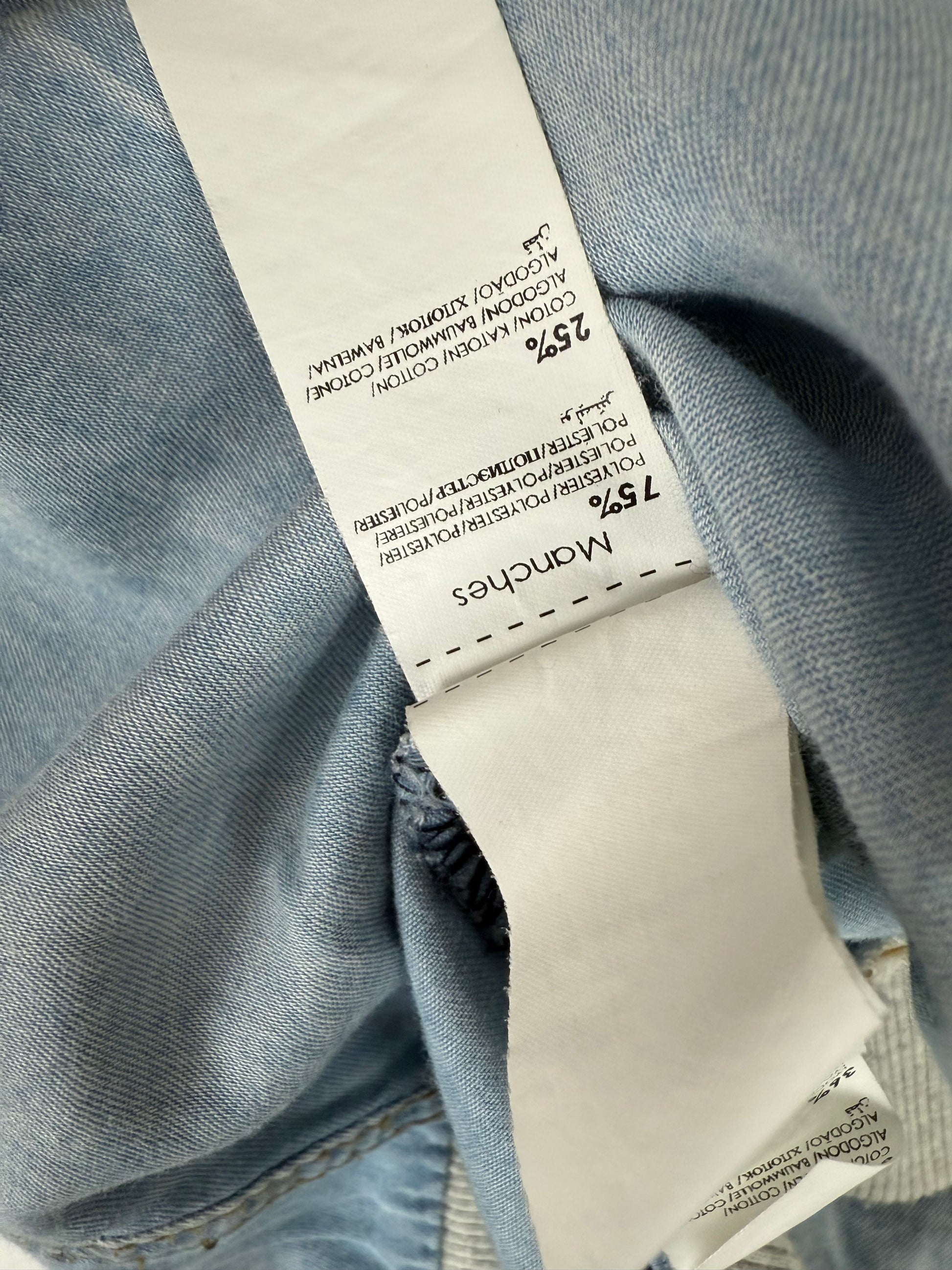 Grey denim hooded  zip up jacket (M)