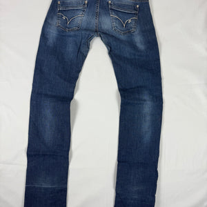 Navy blue denim low rise skinny pants (S)