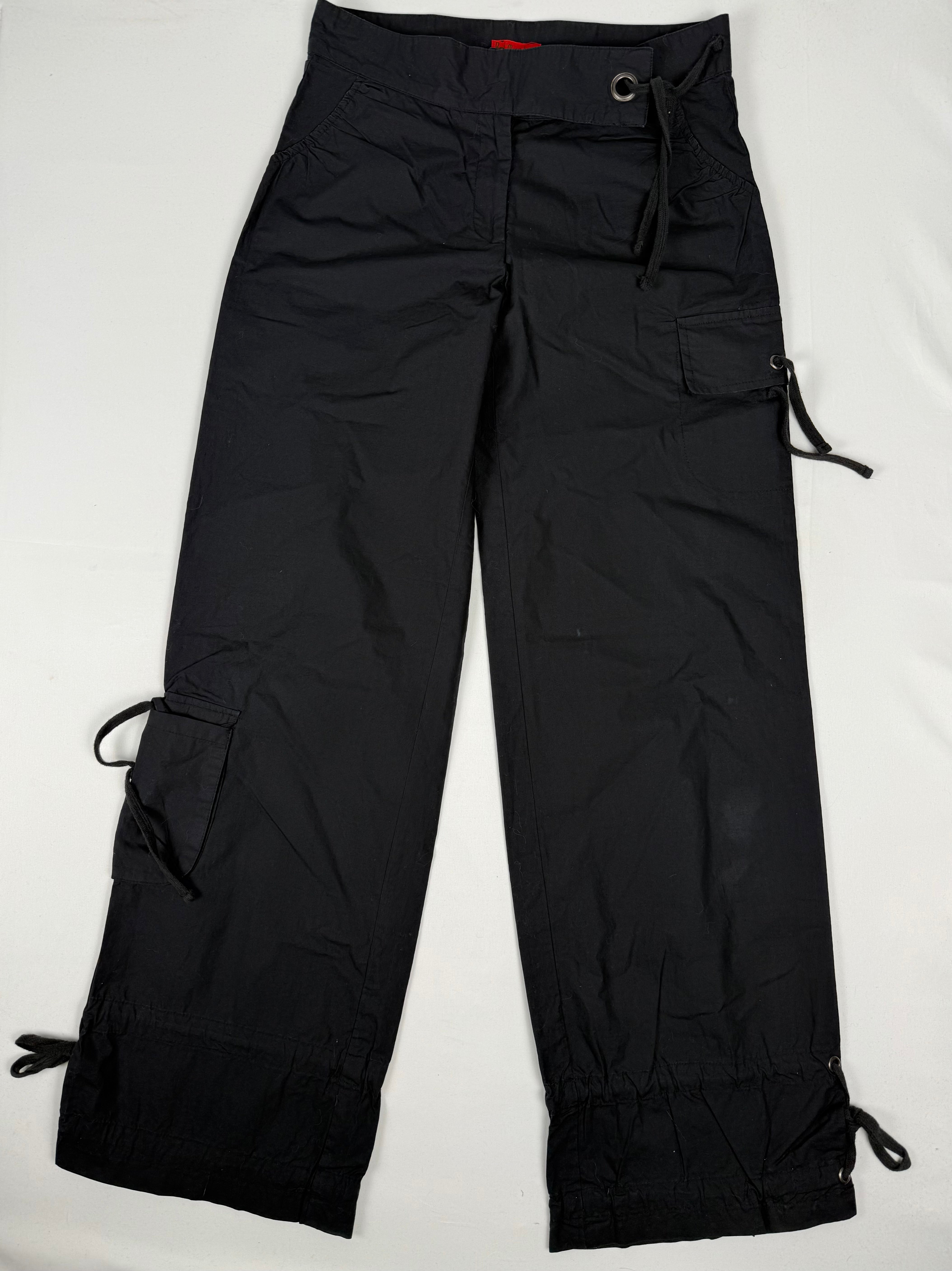 Black low rise baggy pants (S)
