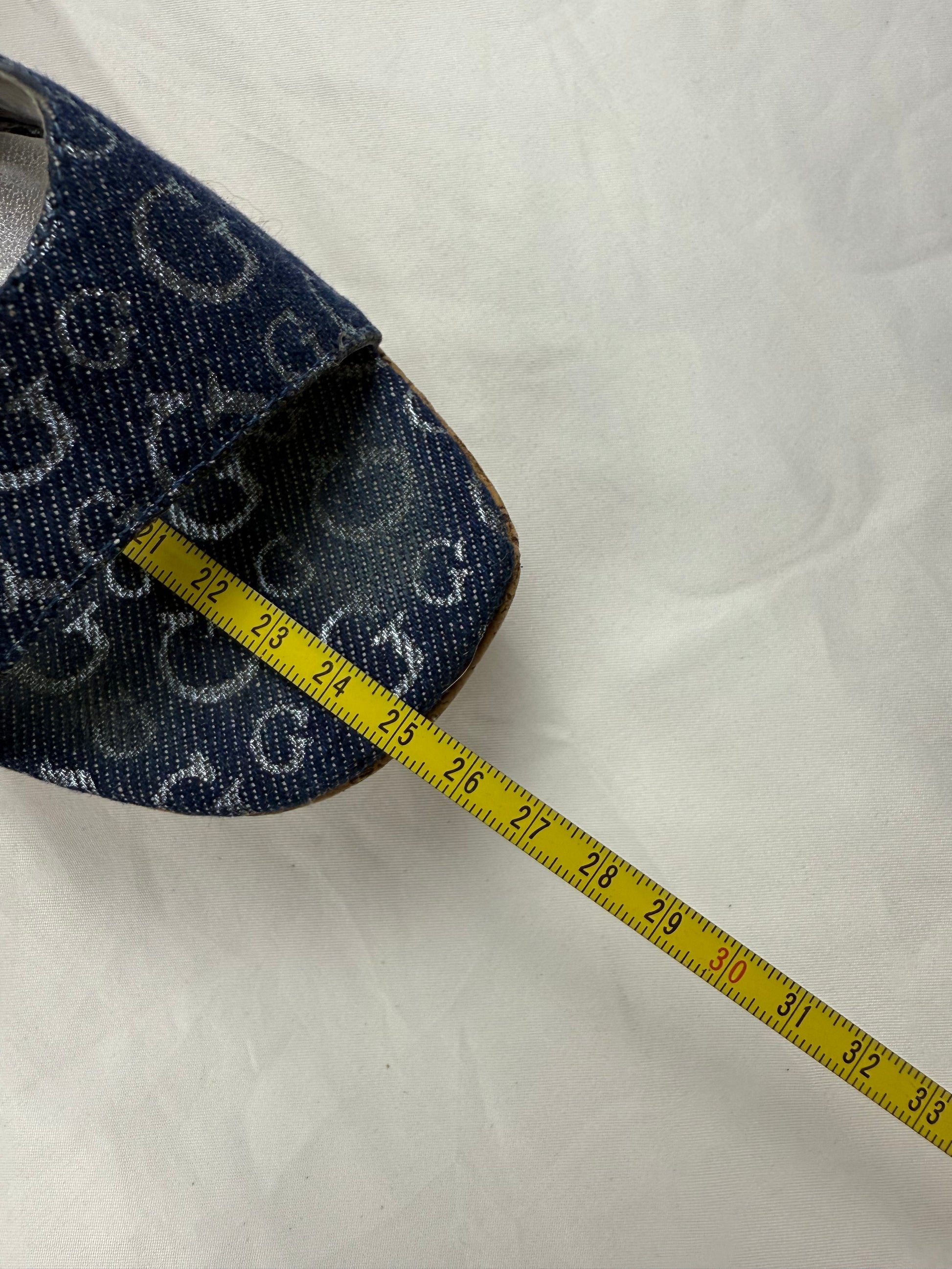 Blue charms monogram wedge heels (38)