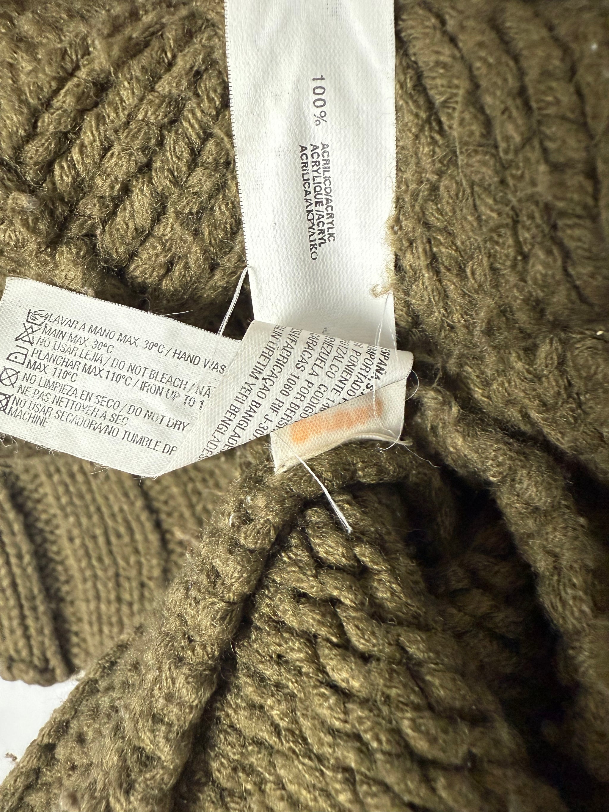 Khaki hooded jumper (S/M)
