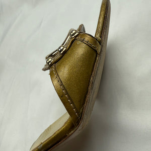 Gold GG buckle square heels mules  (36.5)