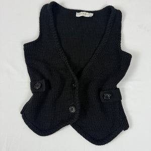 Black knitted waistcoat sleeveless blazer (M)