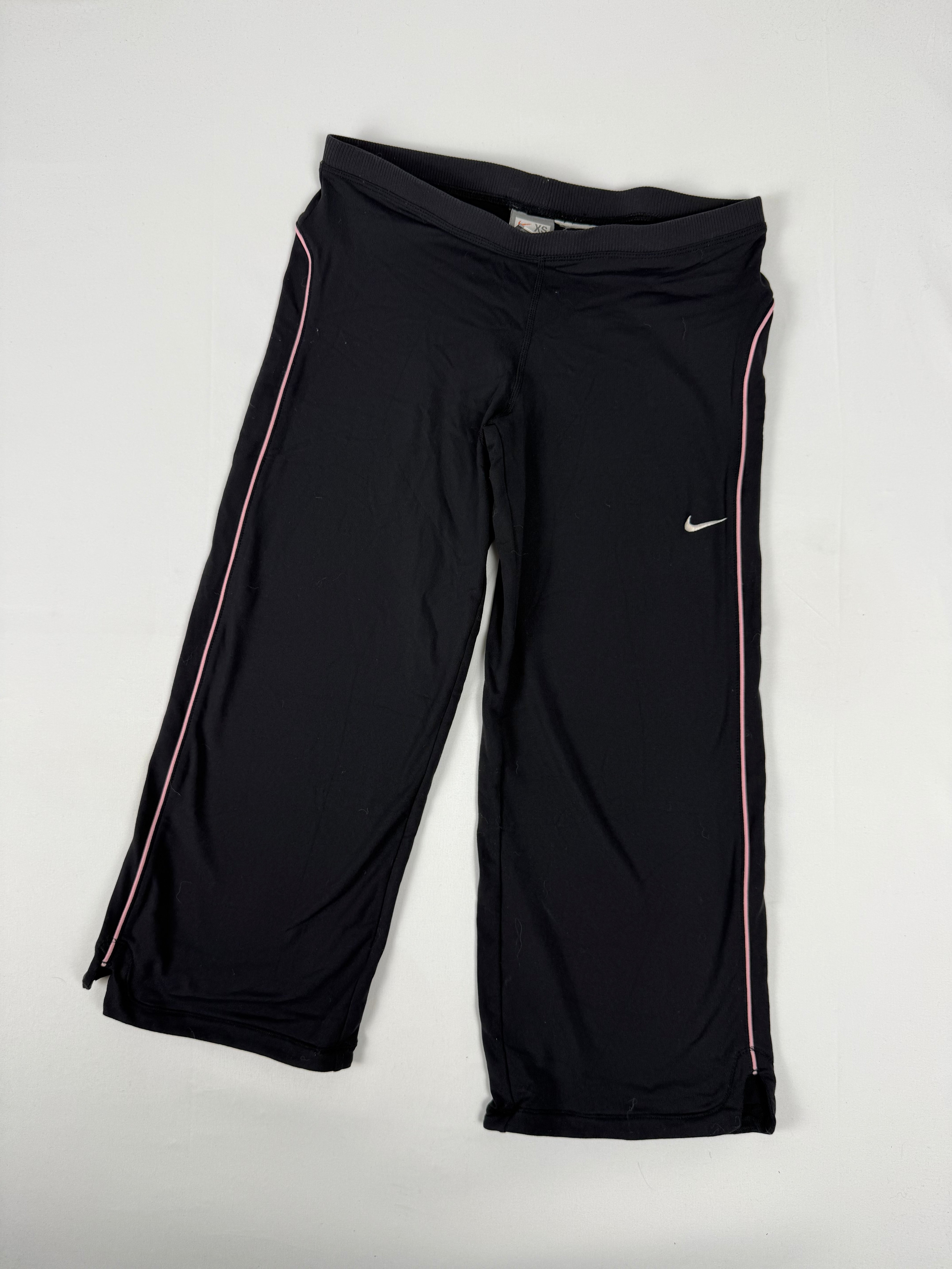 Pantalon droit taille basse en jean noir (XS)