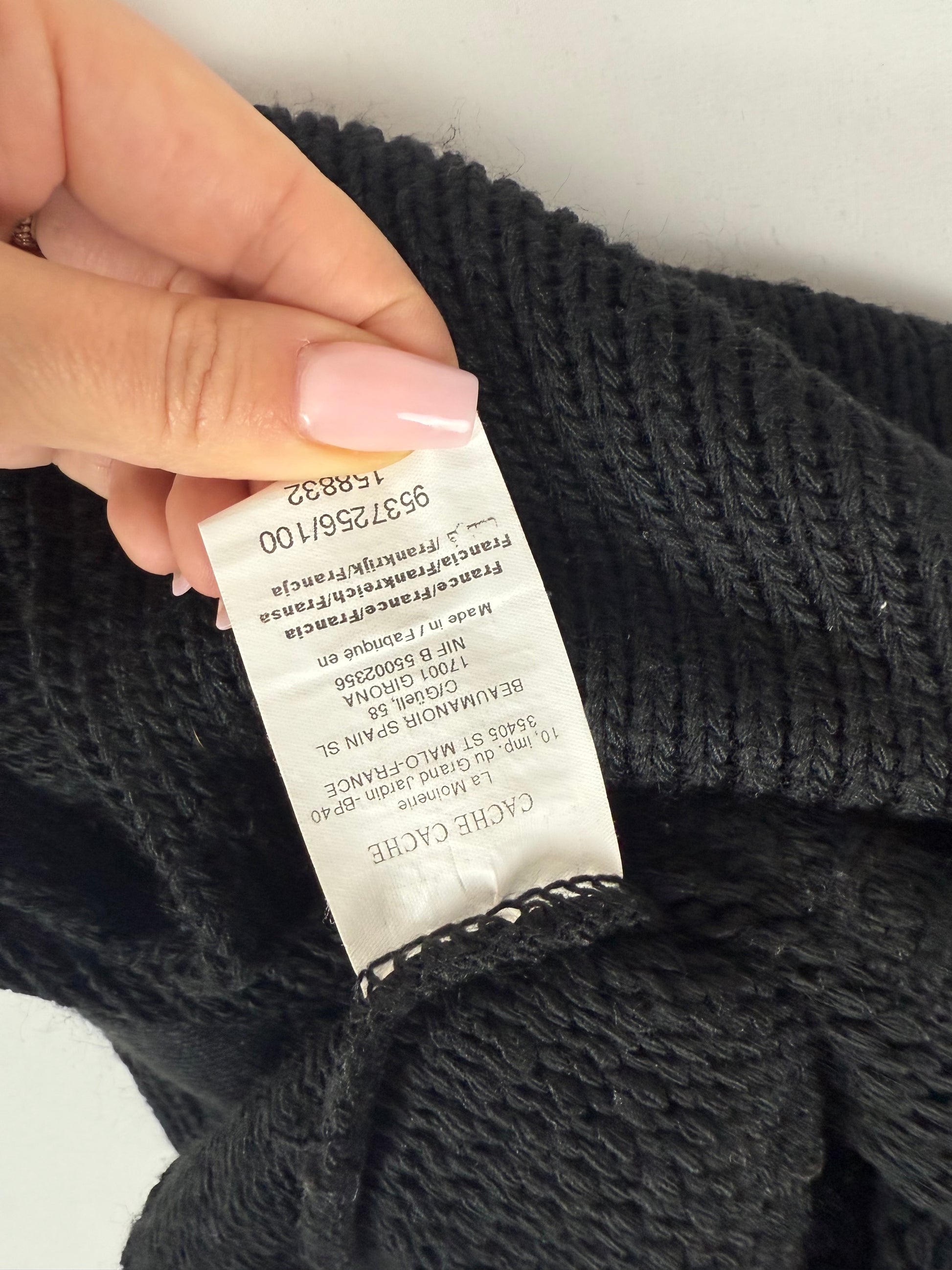 Black knitted waistcoat sleeveless blazer (M)