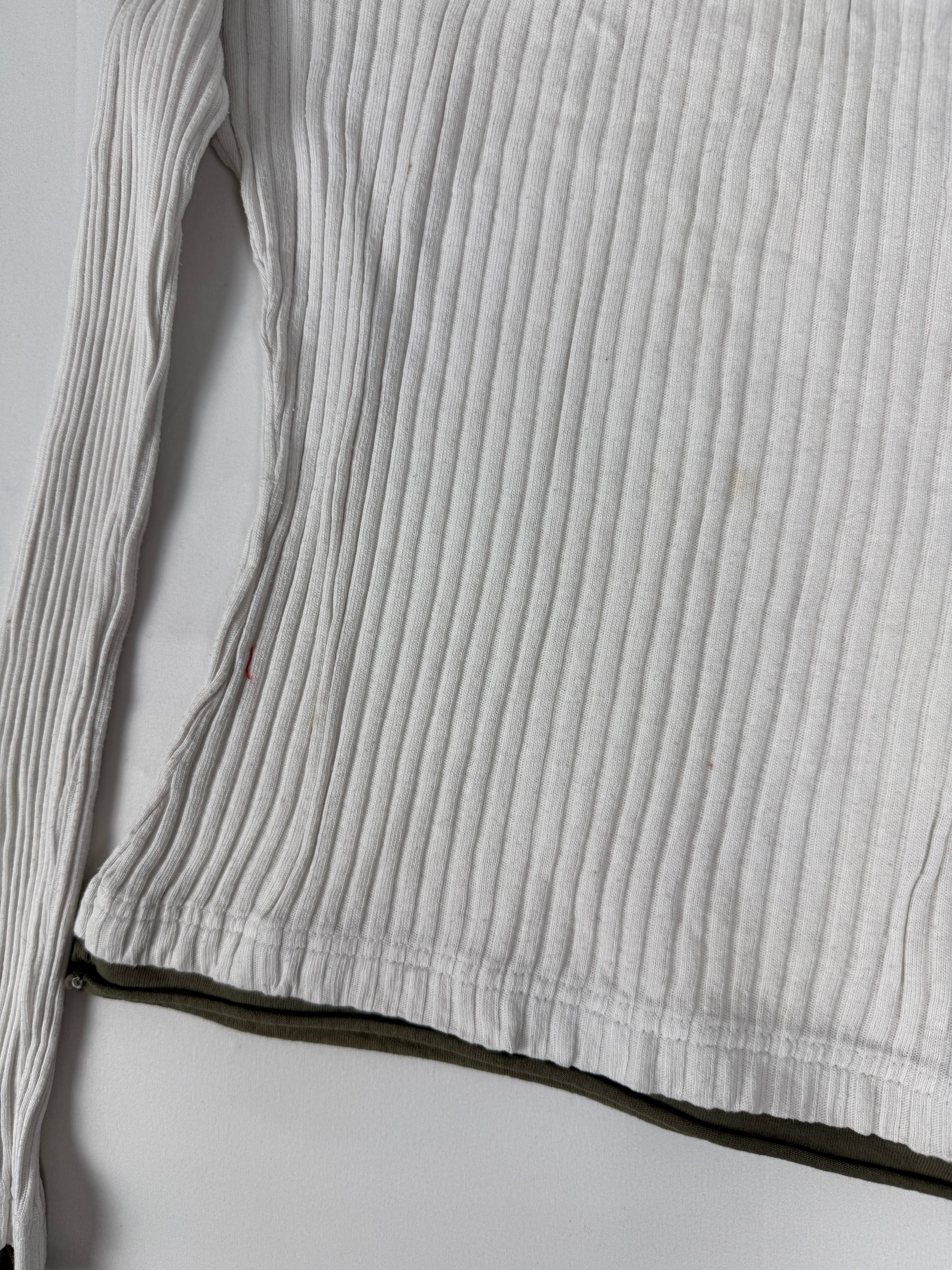 White cotton 2 in 1 long sleeves top (S)