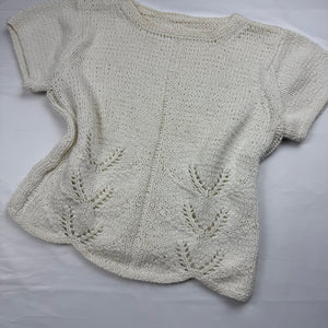 Cream crochet knitted tee (S/M)