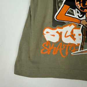 Khaki graphic cotton tank top (S)