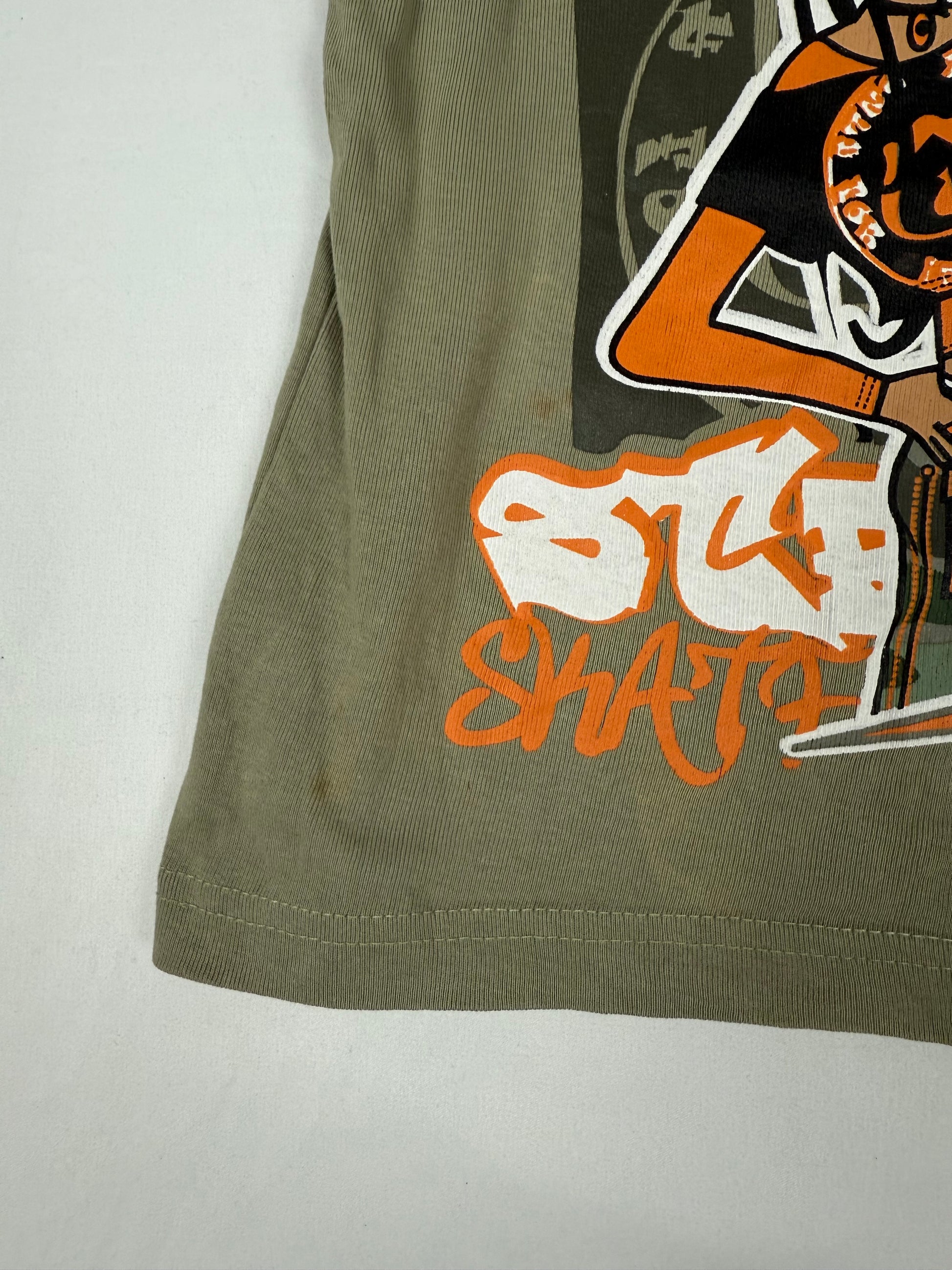 Khaki graphic cotton tank top (S)