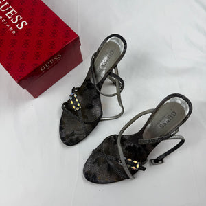 Silver rhinestones heels (38)