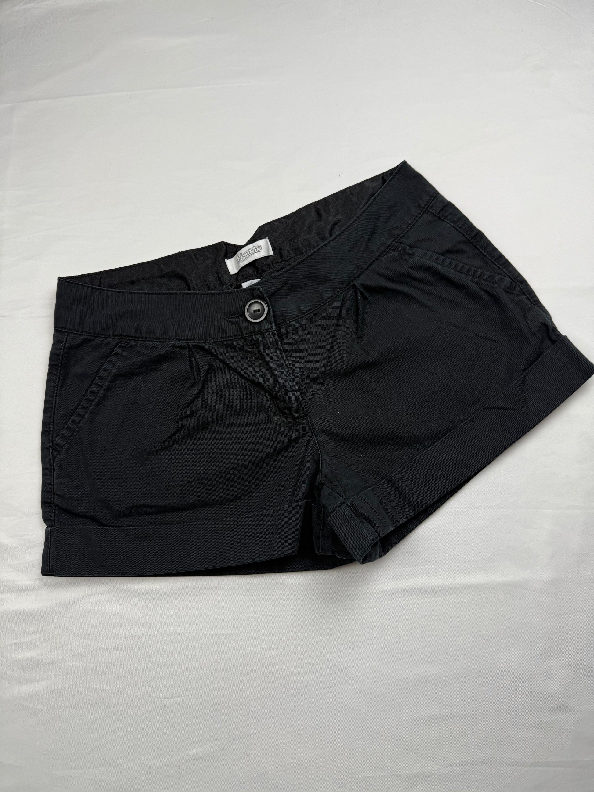 Black office low rise mini short (S)