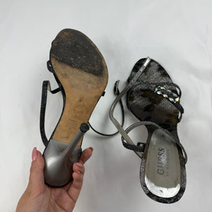 Silver rhinestones heels (38)