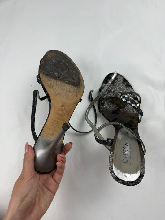 Silver rhinestones heels (38)