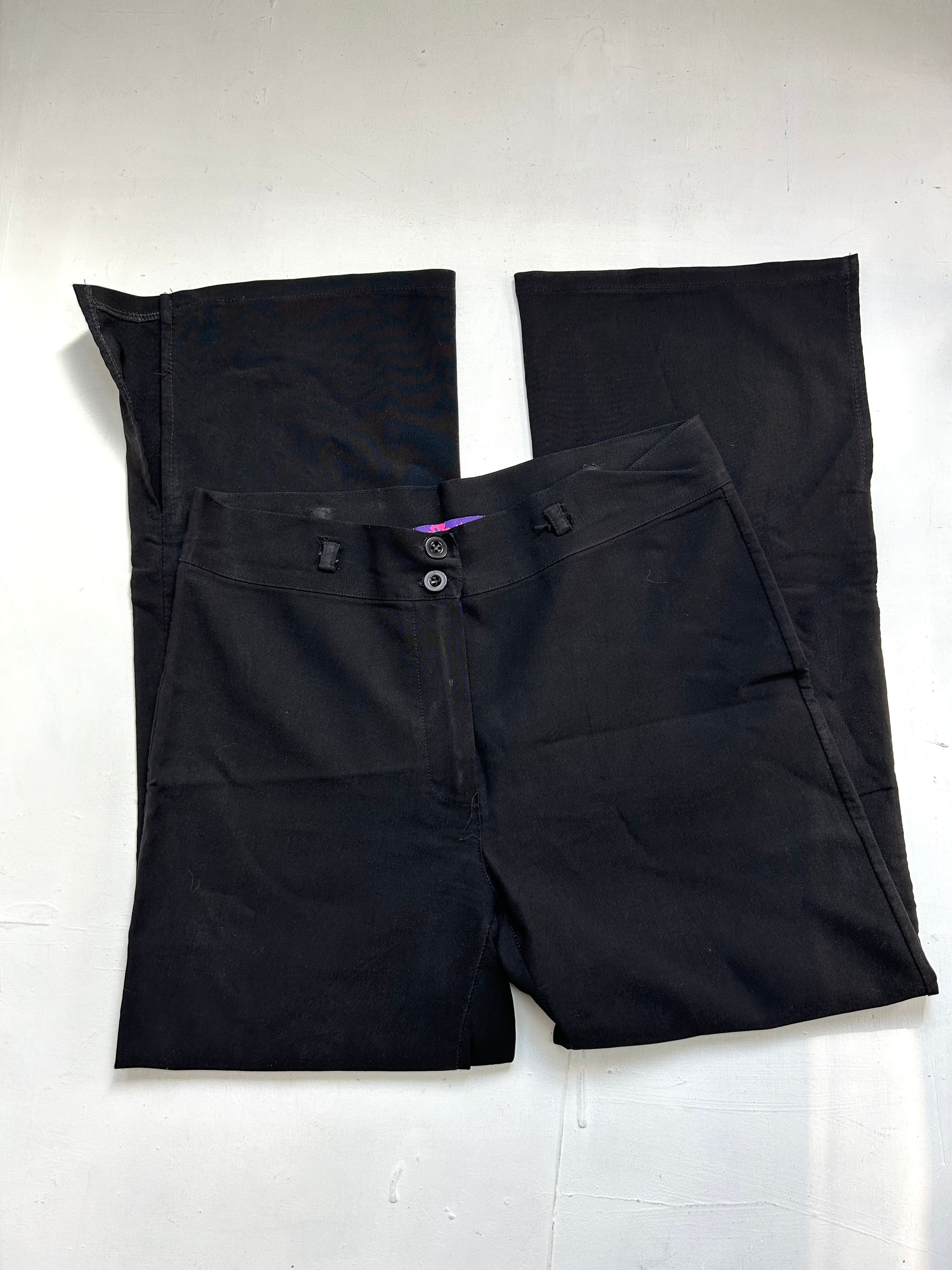 Black cotton low rise office pants (S/M)