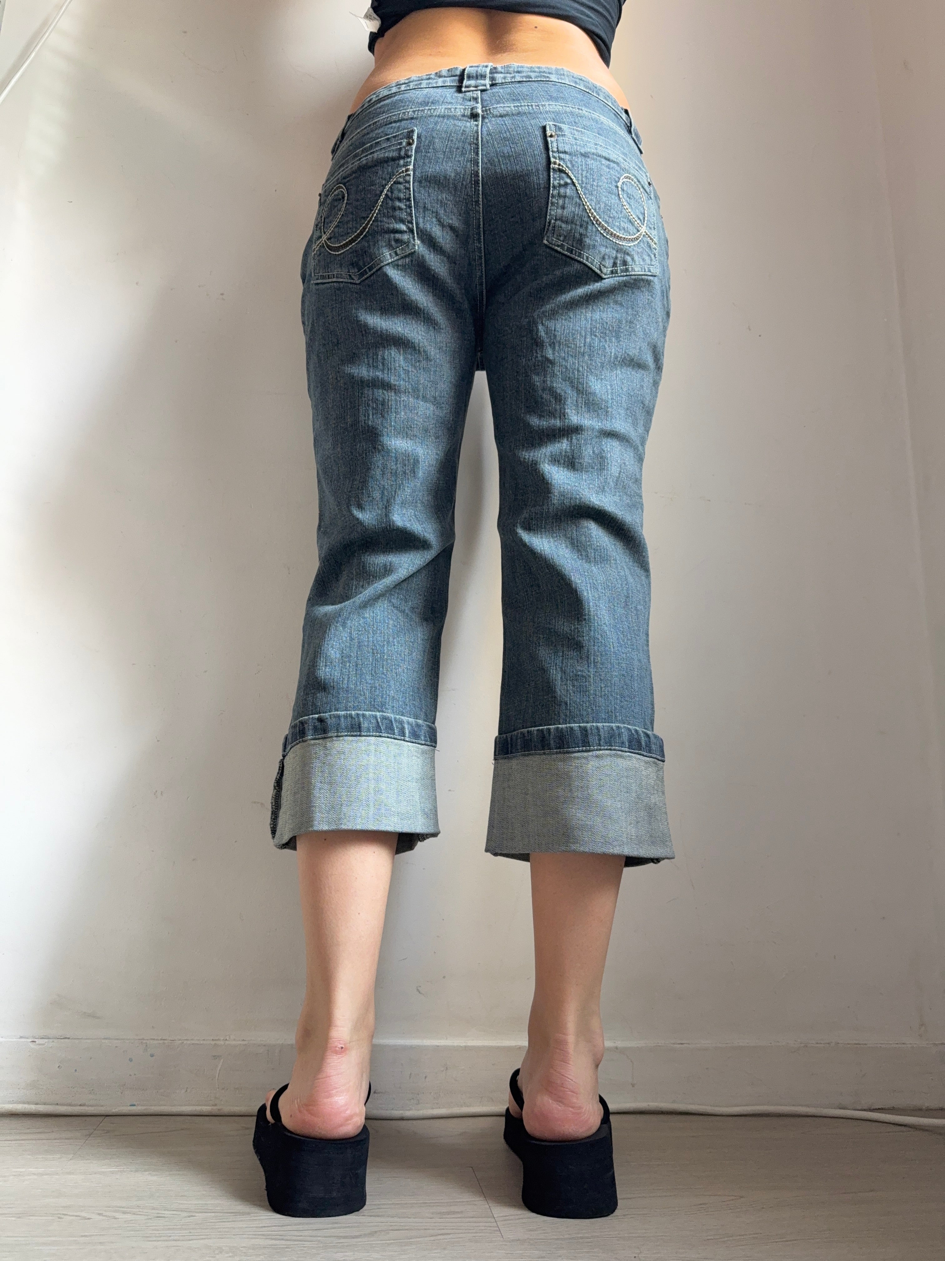 Navy denim capri pants (M)