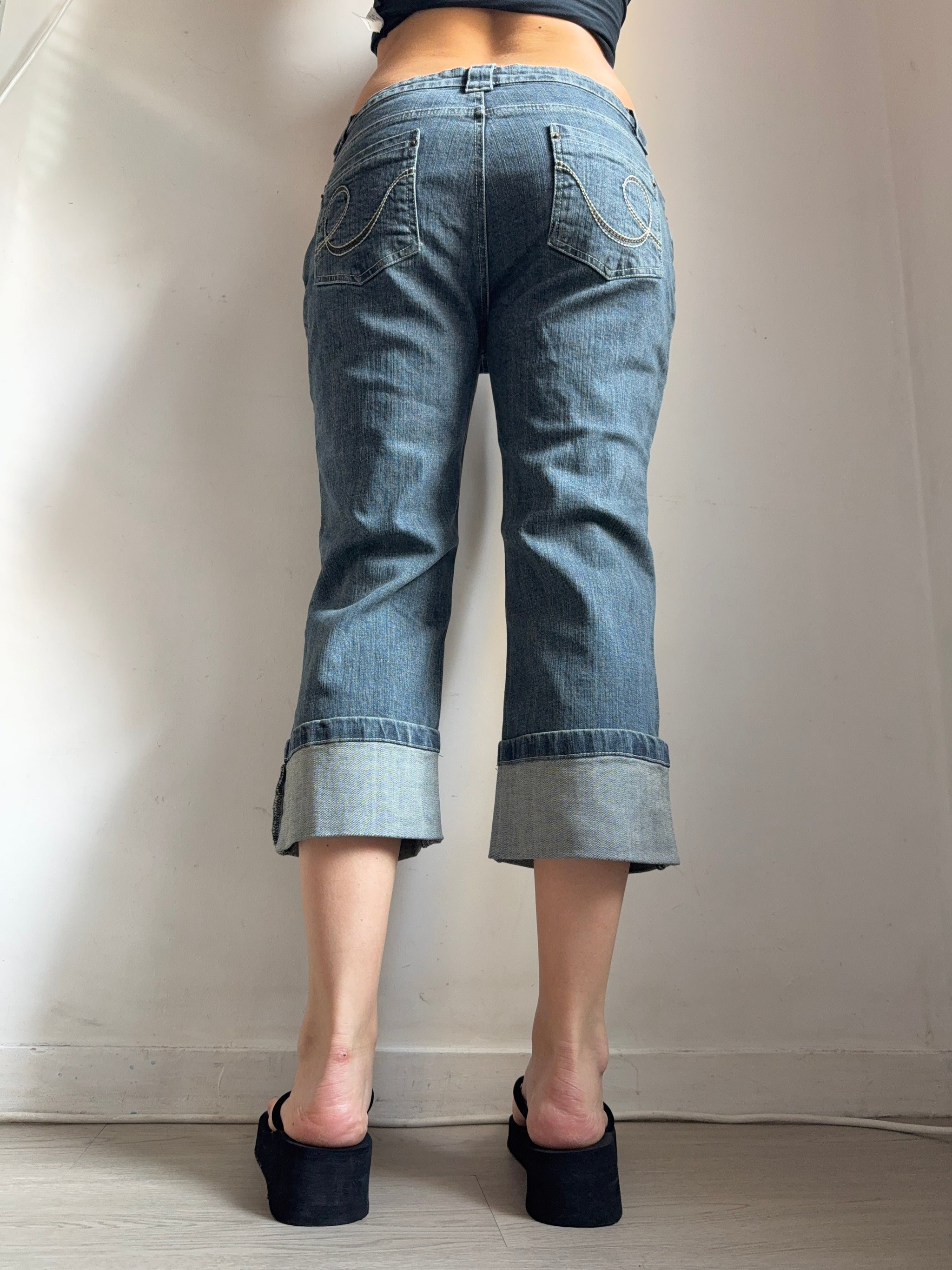 Navy denim capri pants (M)