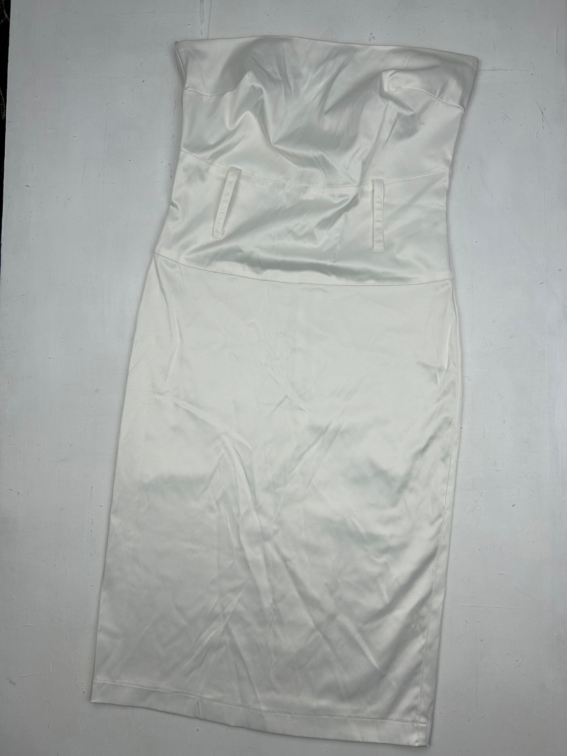 Satin white bustier mini dress (S)