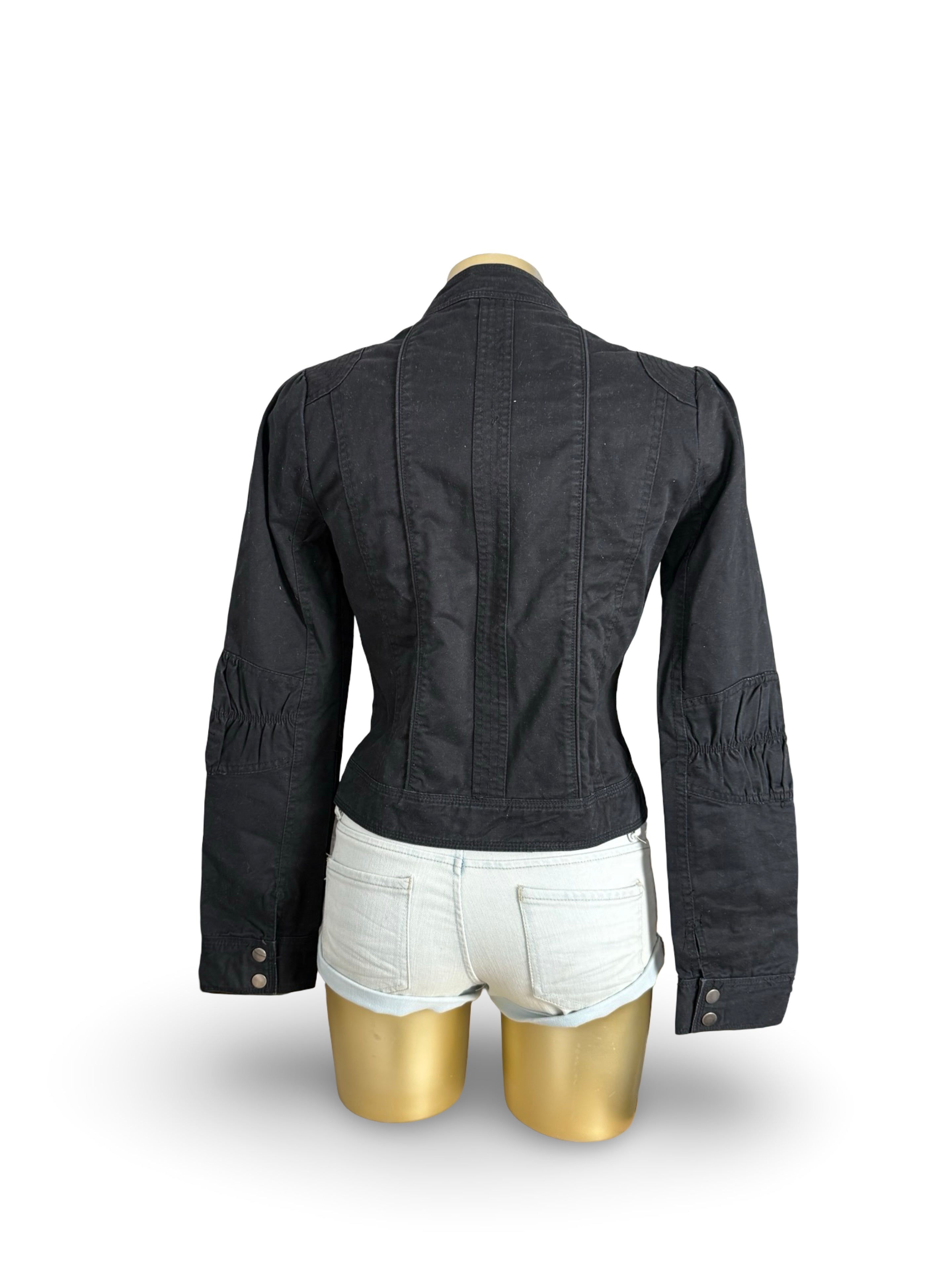 Blazer de bureau noir zippé (M)