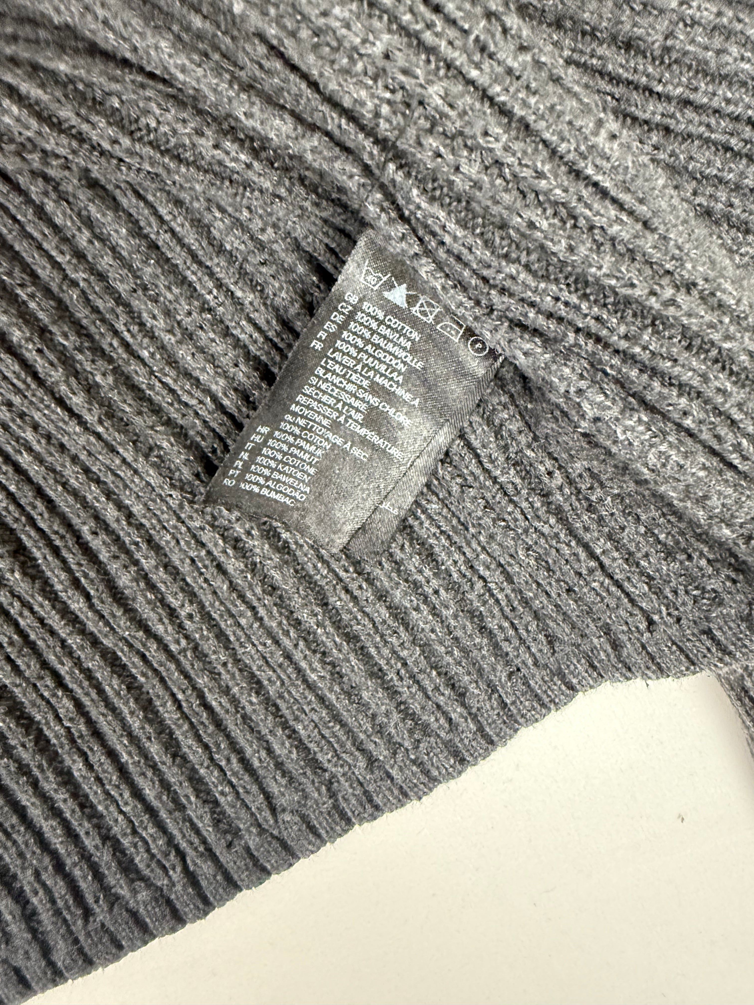 Grey 100% cotton button up cardigan jumper (L)