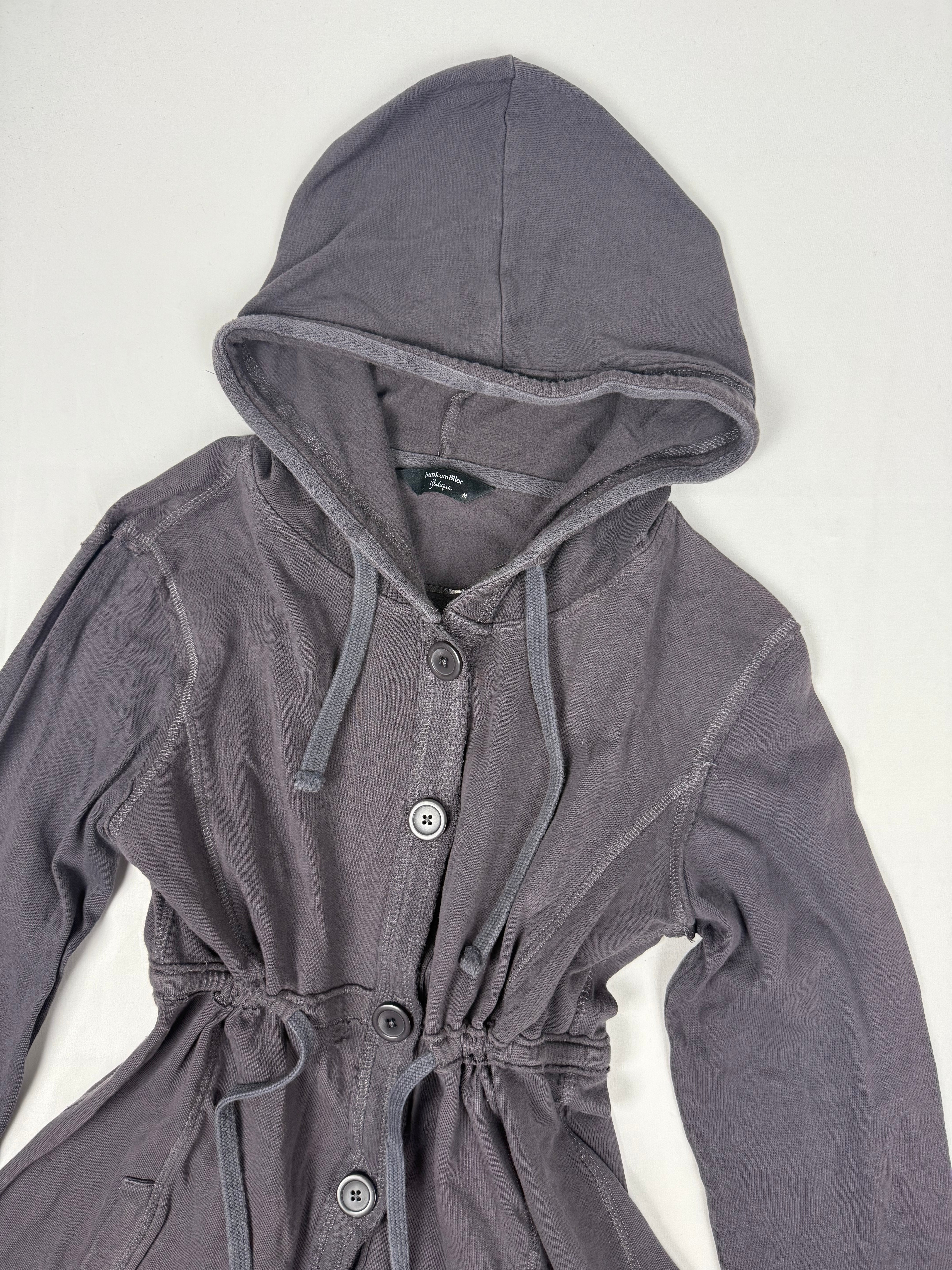 Grey 100% cotton cardigan hoodie (M)