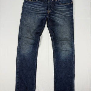 Navy denim low rise baggy pants (M)