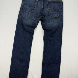 Navy denim low rise baggy pants (M)