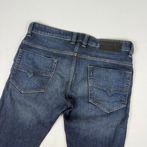 Navy denim low rise baggy pants (M)