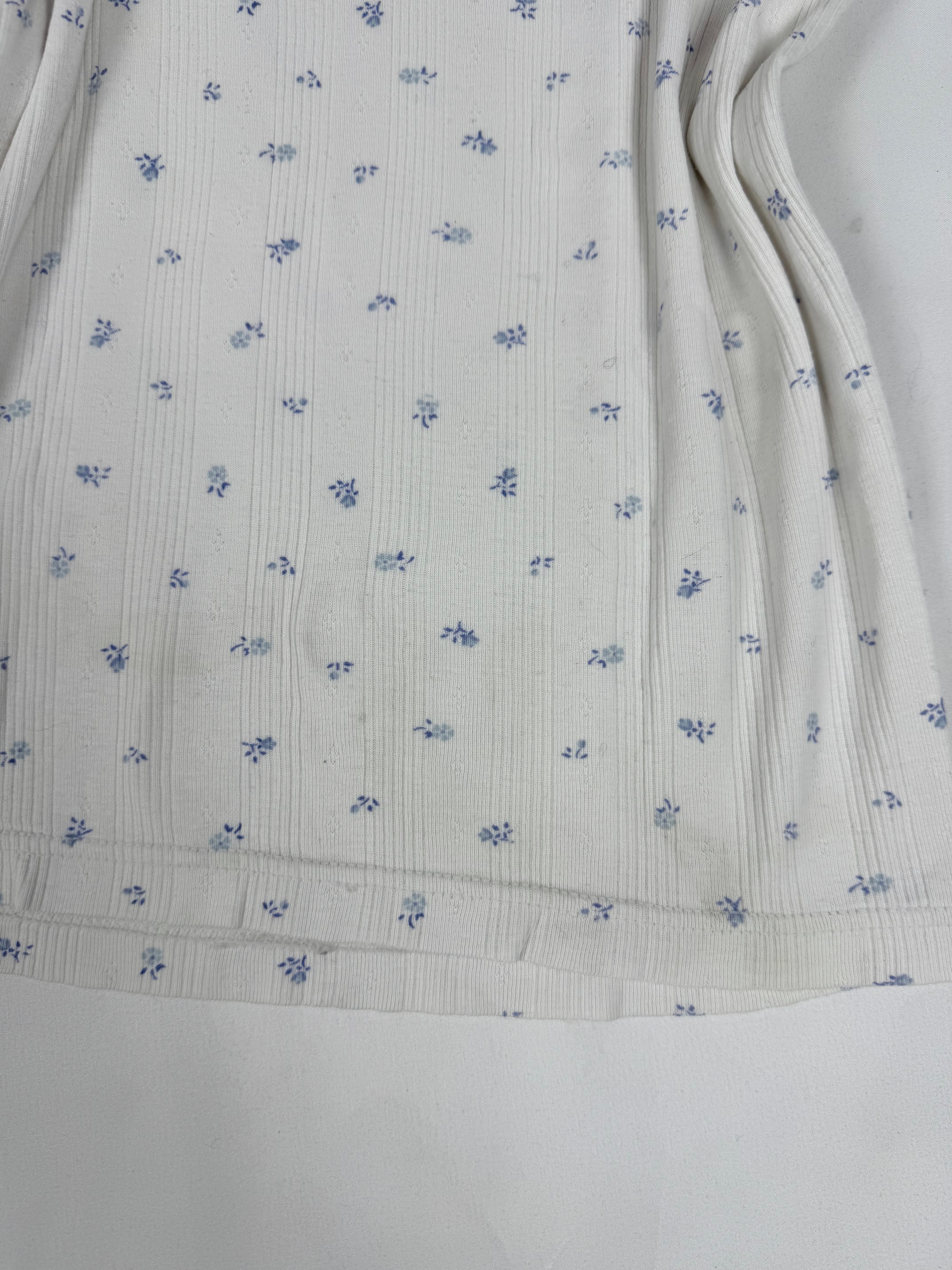 Pack of 2 white floral 100% cotton tee (XS/S)