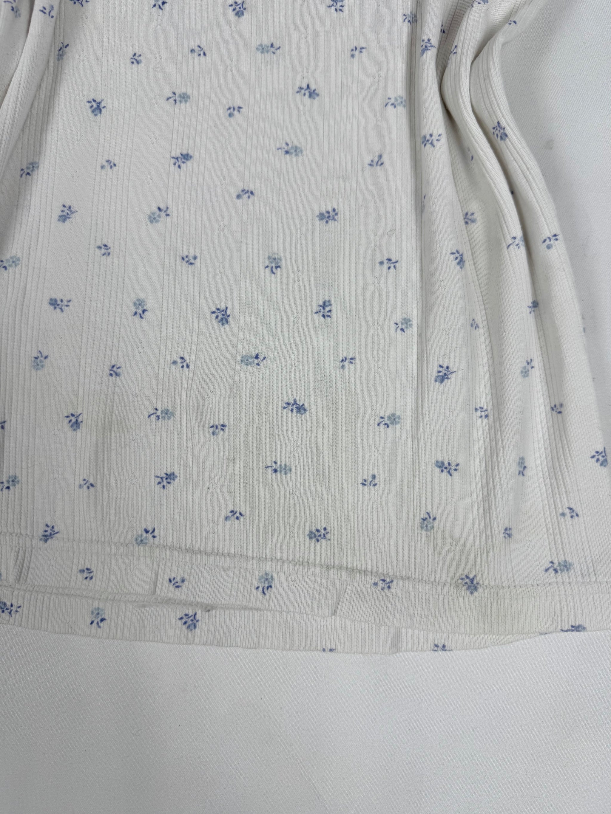Pack of 2 white floral 100% cotton tee (XS/S)
