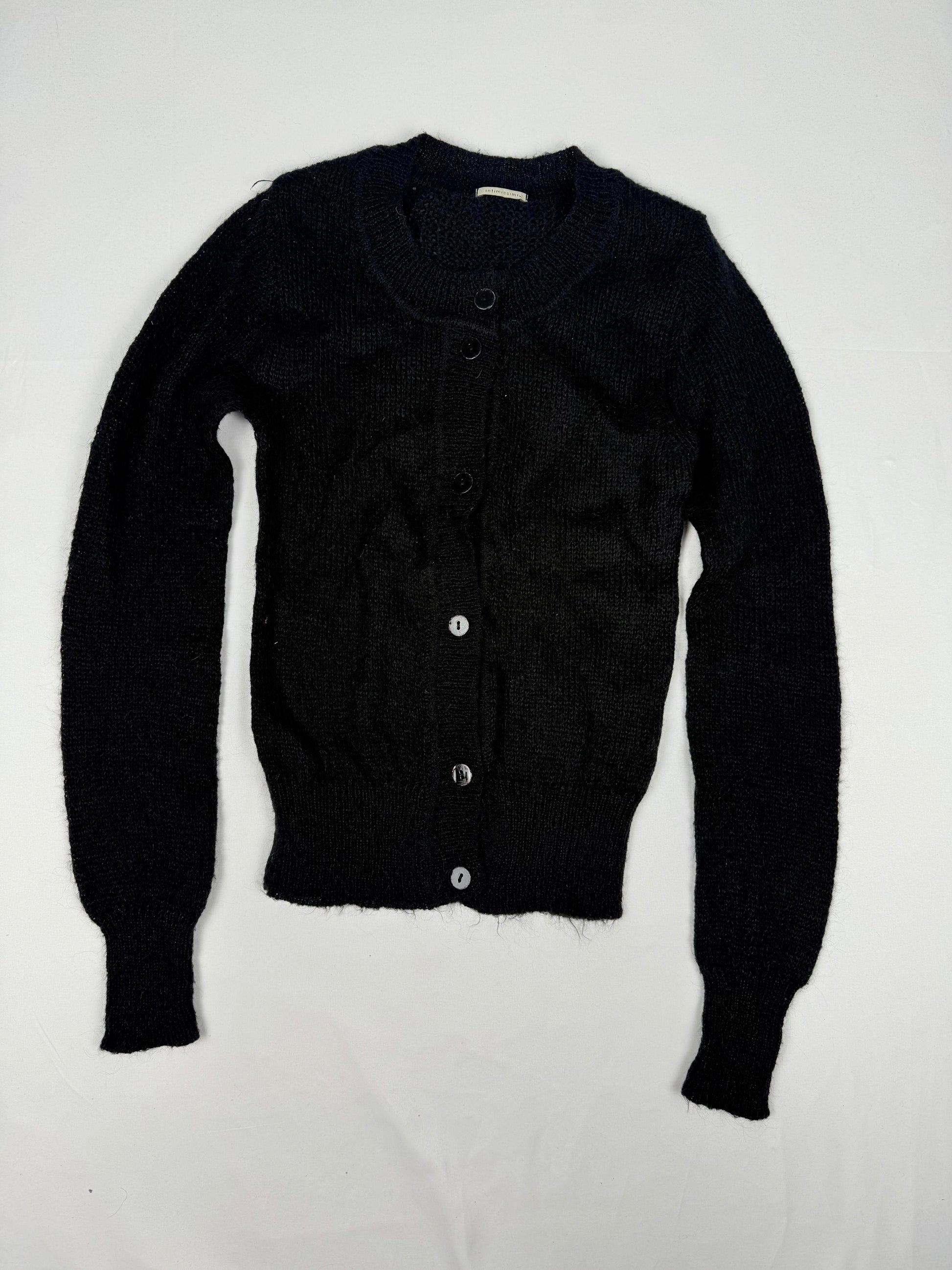 Black super soft tight fit cardigan jumper (XS)