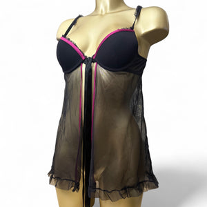 Black lace babydoll dress (S)