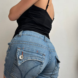 Black sequins & pearls cami top (S/M)