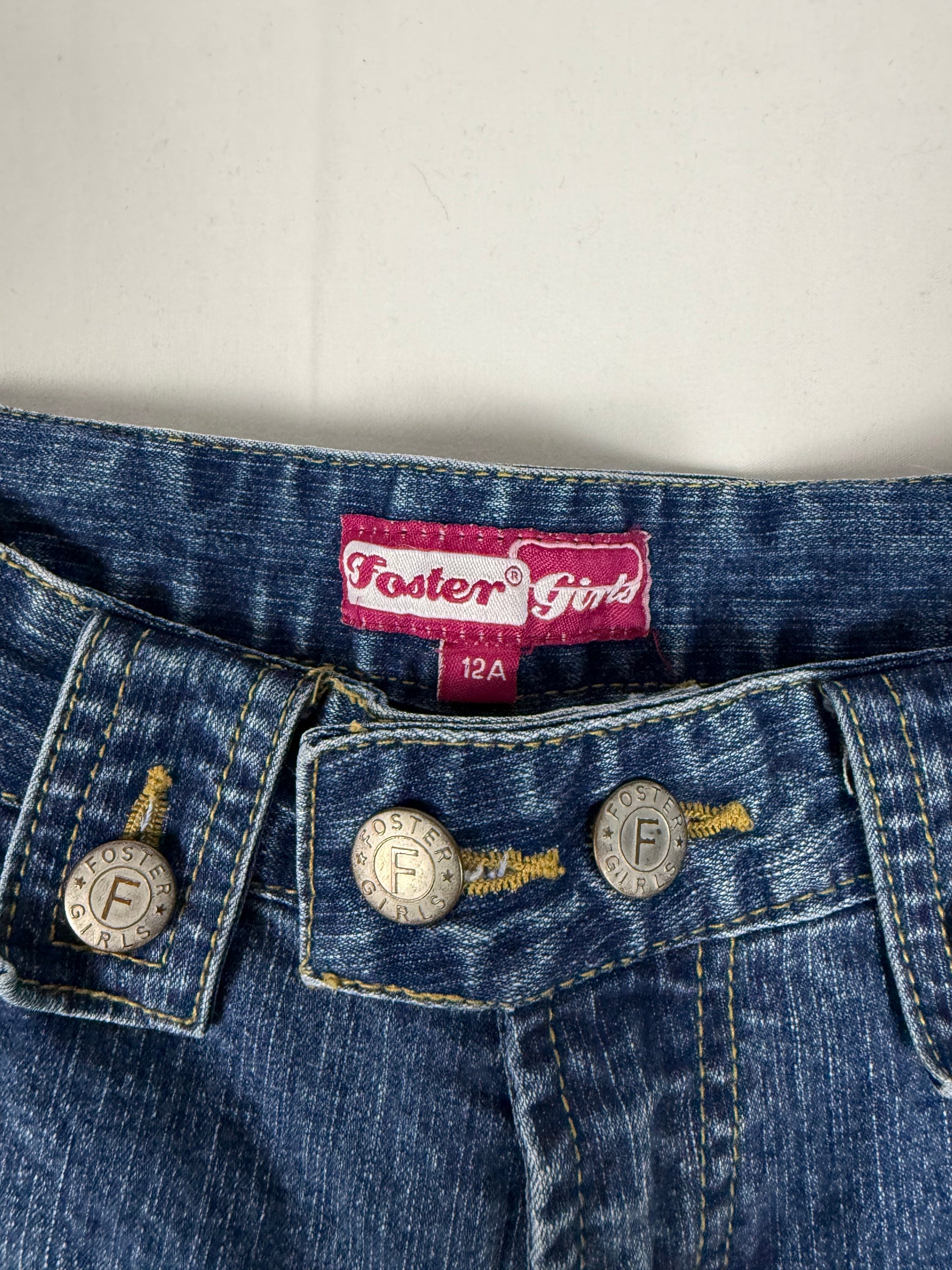 Blue denim low waist capri pants (XS)