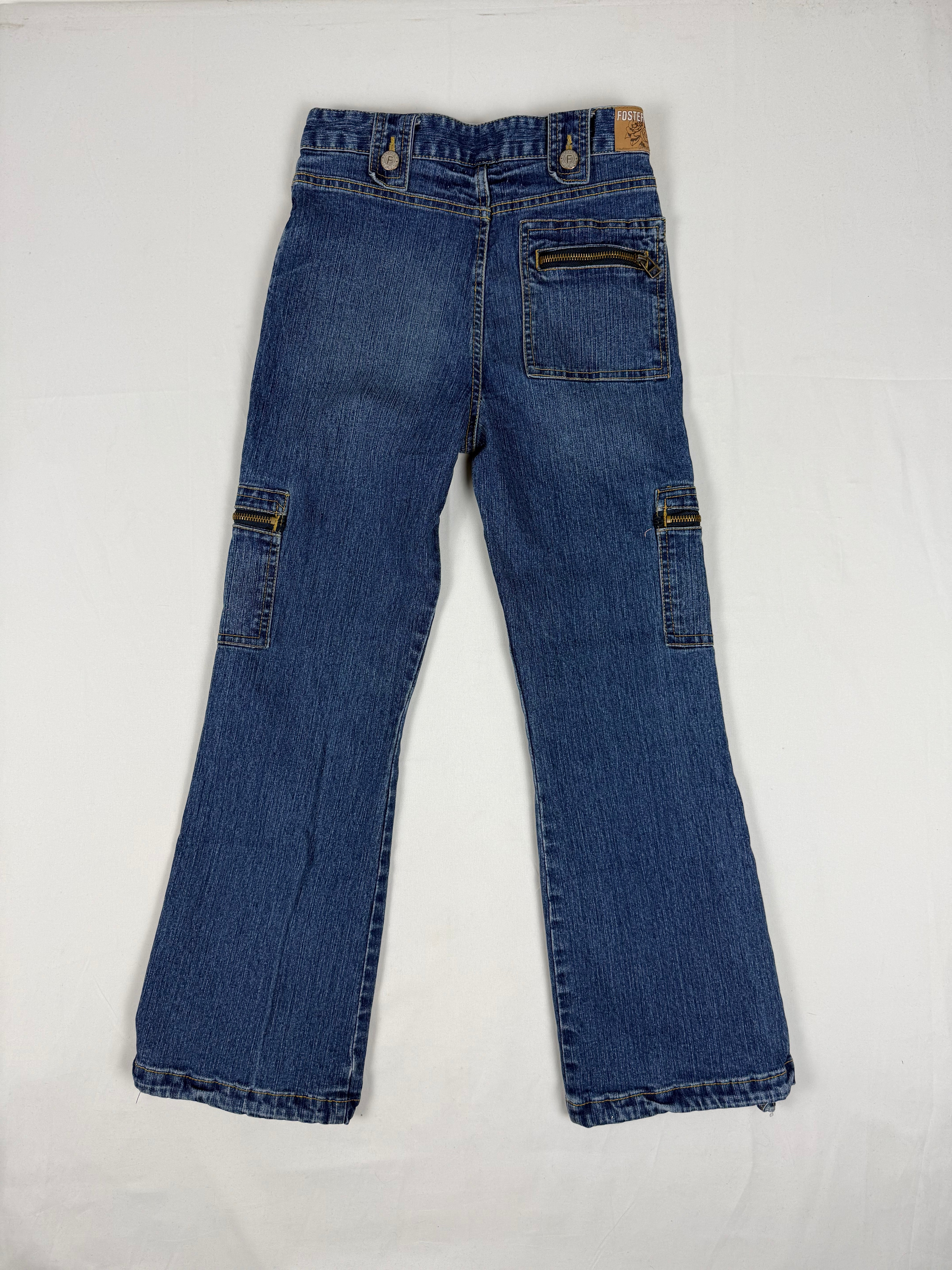 Blue denim low waist capri pants (XS)