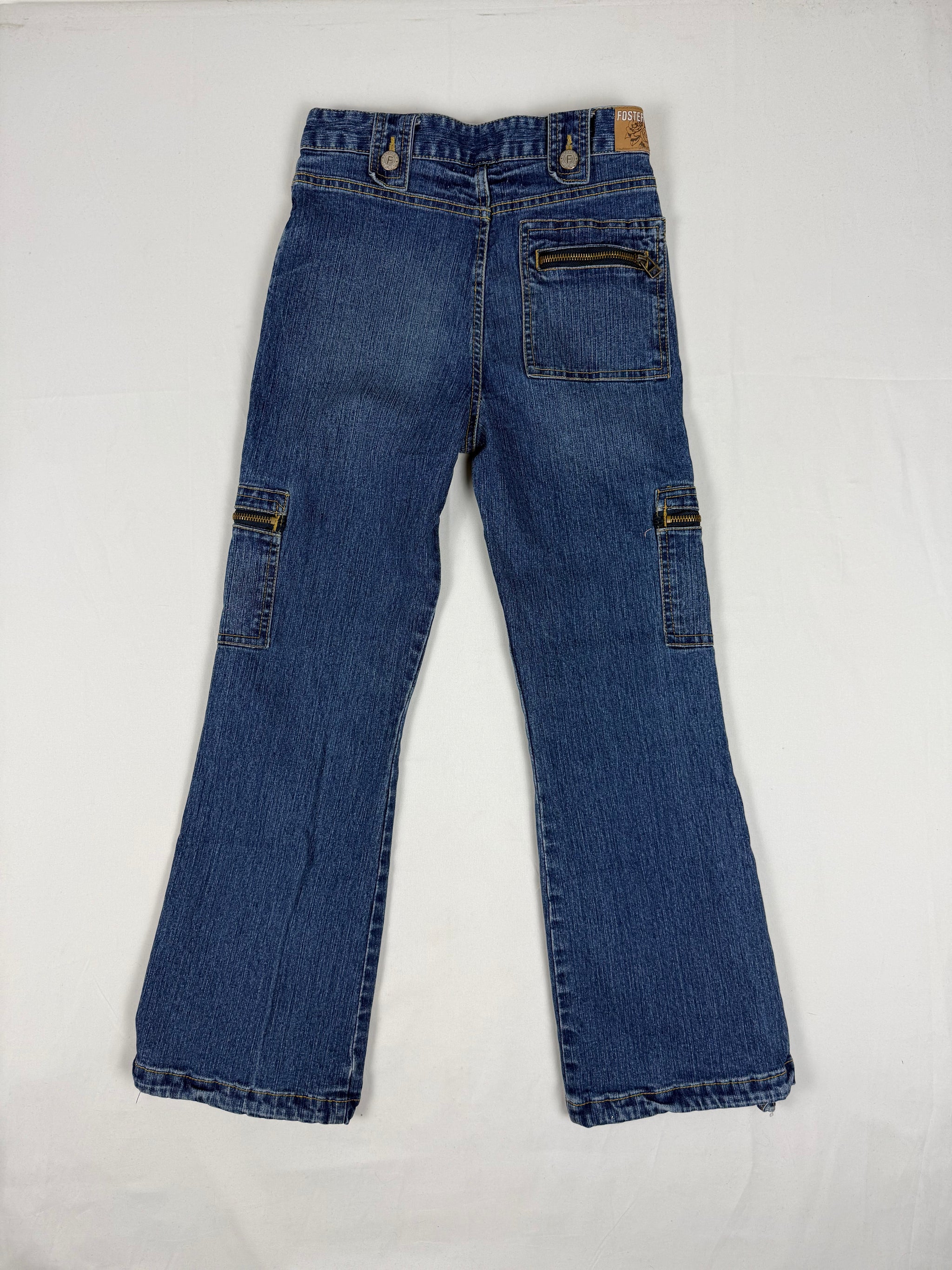Blue denim low waist capri pants (XS)