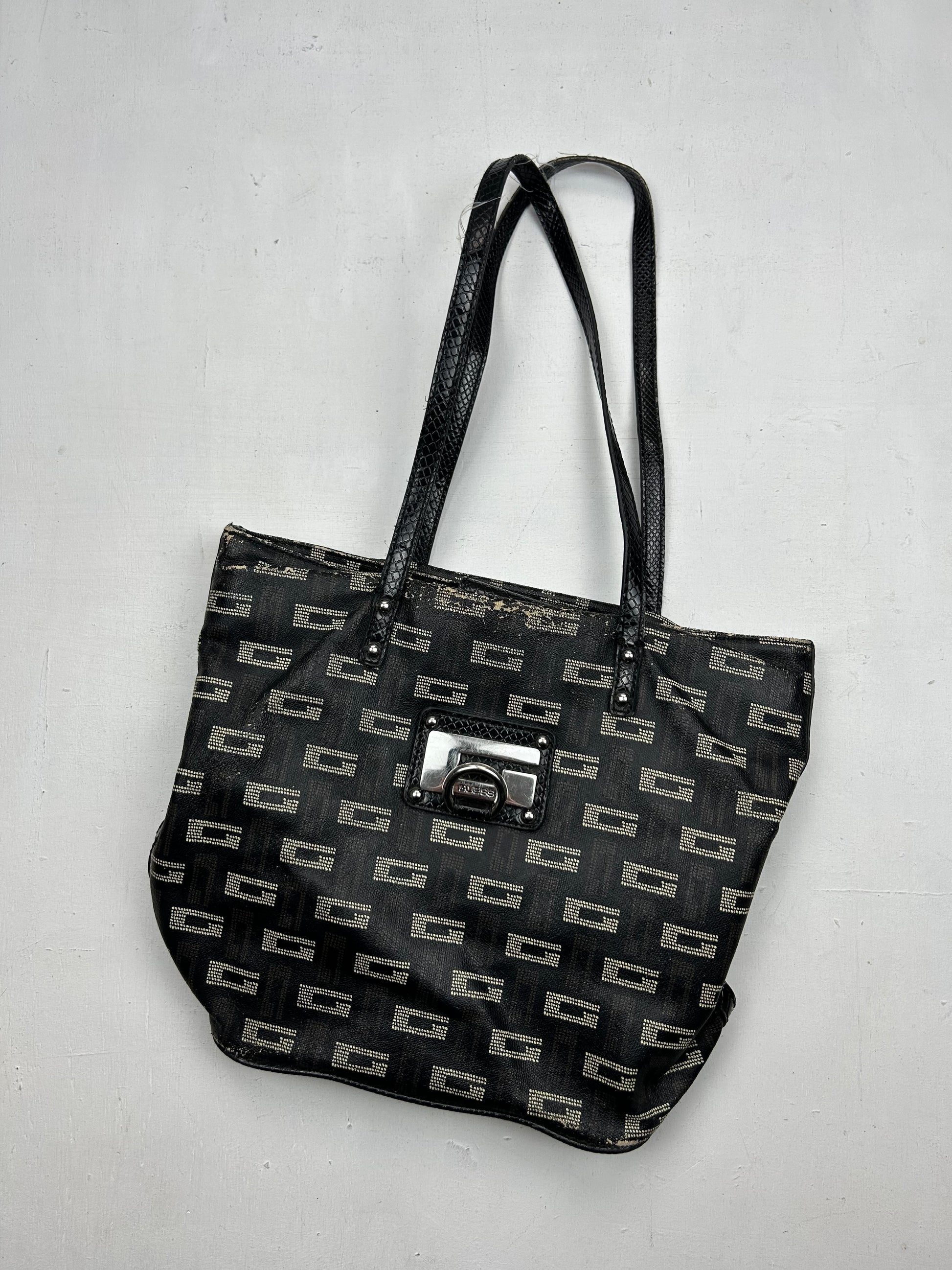 Black monogram medium shoulder bag