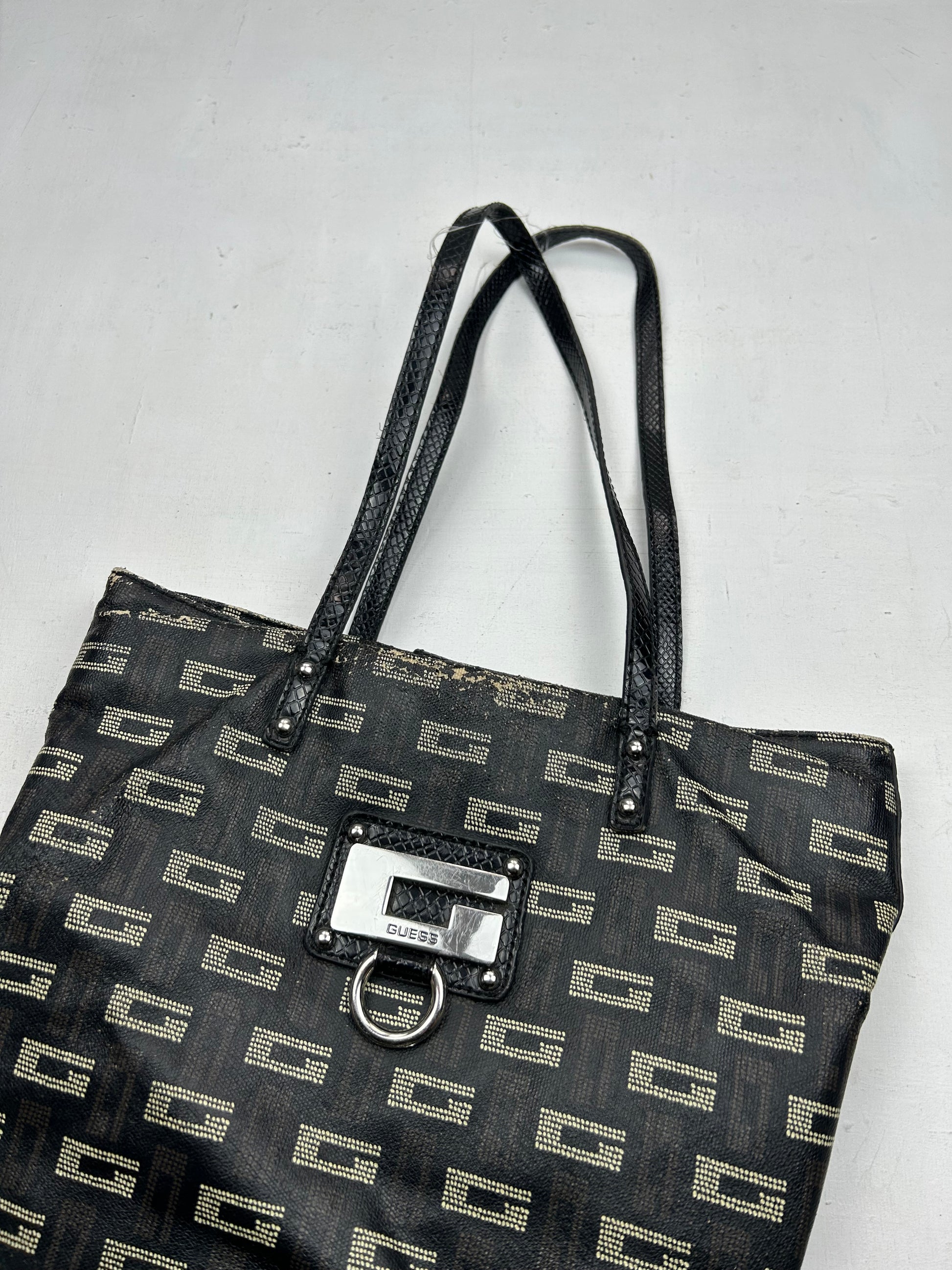 Black monogram medium shoulder bag