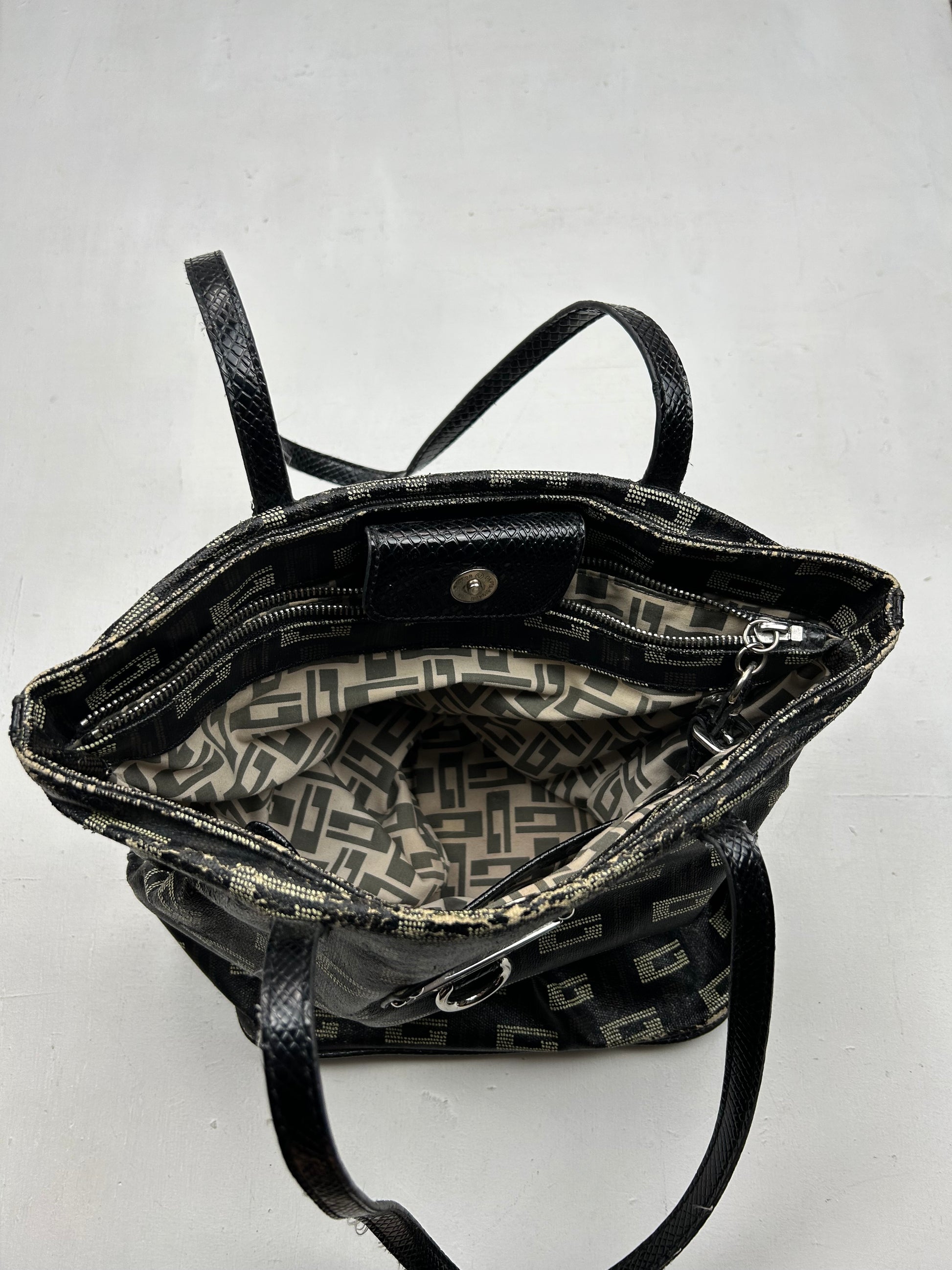 Black monogram medium shoulder bag