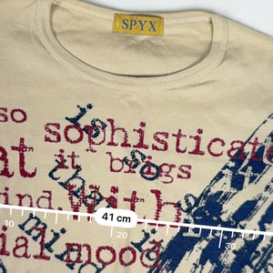 Beige graphic cotton long sleeves top (M/L)