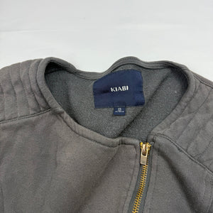 Grey cotton zip up tight fit jacket (XS)