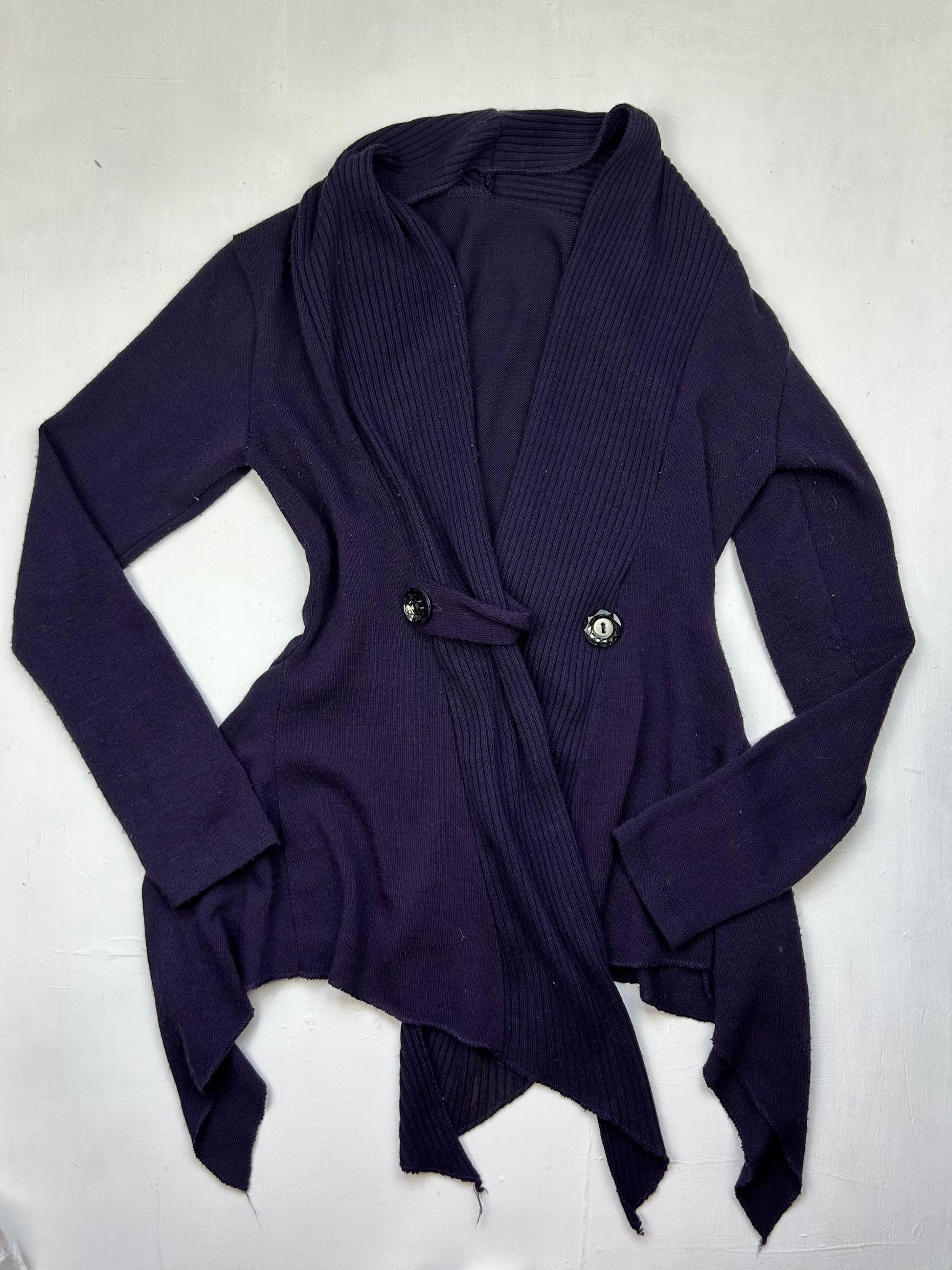 Purple asymmetric cardigan jumper (S/M)
