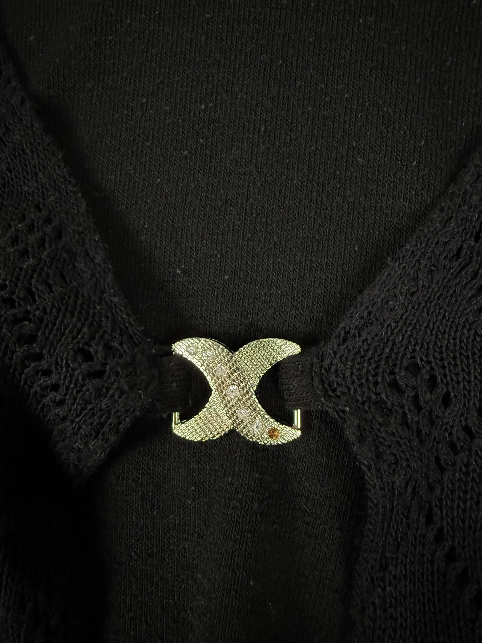 Black turtleneck 2 in 1 cardigan jumper (S)