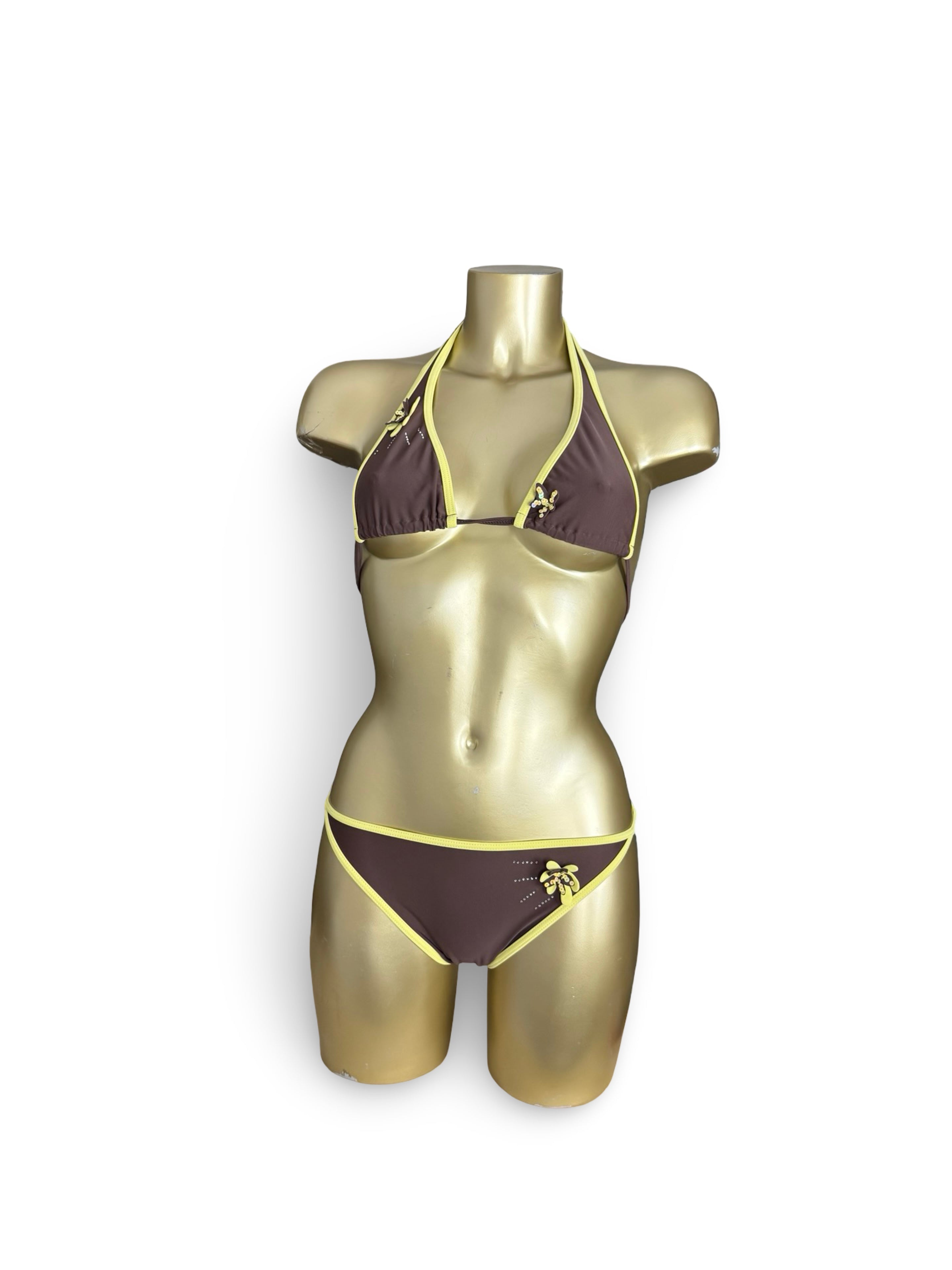 Brown low rise bikini set (XS)